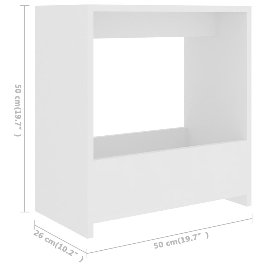 vidaXL Τραπέζι Βοηθητικό Λευκό 50 x 26 x 50 εκ. Επεξ. Ξύλο