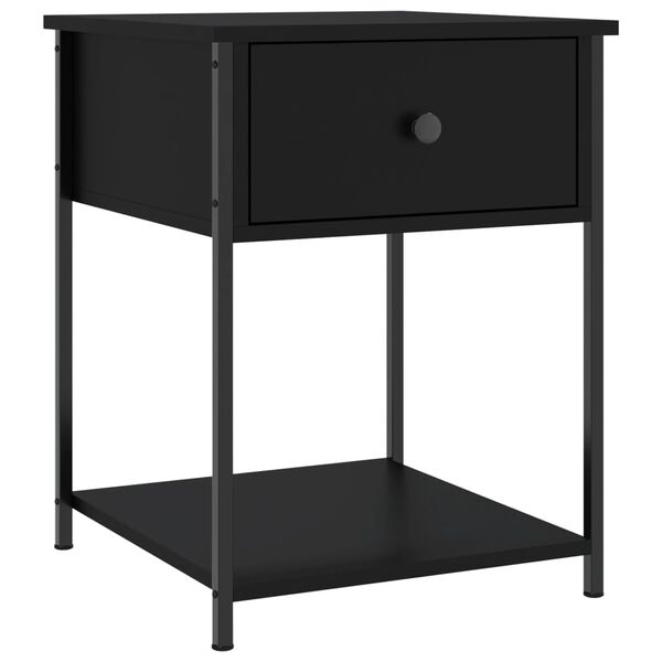 vidaXL Κομοδίνα 2 τεμ. Μαύρα 44 x 45 x 58 εκ. από Επεξεργασμένο Ξύλο