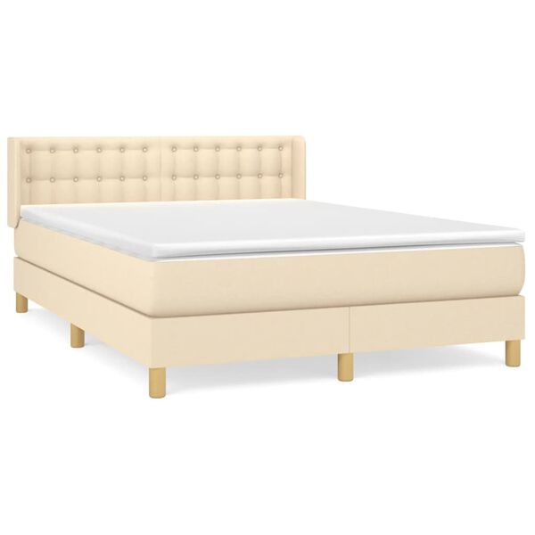 vidaXL &Kappa;&rho;&epsilon;&beta;ά&tau;&iota; Boxspring &mu;&epsilon; &Sigma;&tau;&rho;ώ&mu;&alpha; &Kappa;&rho;&epsilon;&mu; 140x200 &epsilon;&kappa;. &Upsilon;&phi;&alpha;&sigma;&mu;ά&tau;&iota;&nu;&omicron;