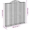 vidaXL Συρματοκιβώτια Τοξωτά 14 τεμ. 200x30x200/220 εκ. Γαλβαν. Ατσάλι