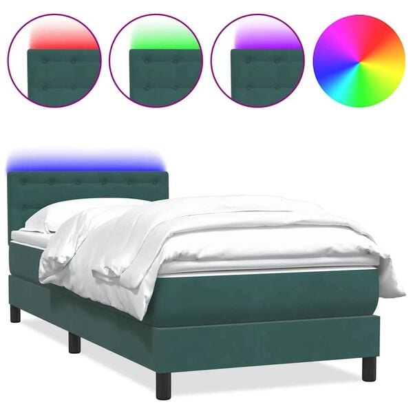 vidaXL &Kappa;&rho;&epsilon;&beta;ά&tau;&iota; Boxspring &mu;&epsilon; &Sigma;&tau;&rho;ώ&mu;&alpha; & LED &Sigma;&kappa;&omicron;ύ&rho;&omicron; &pi;&rho;ά&sigma;&iota;&nu;&omicron; 80x210 cm Velvet