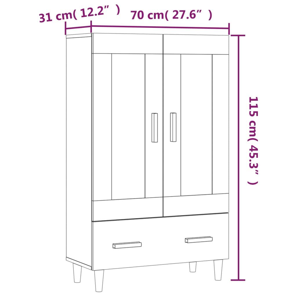 vidaXL Ντουλάπι Λευκό 70 x 31 x 115 εκ. από Επεξεργασμένο Ξύλο