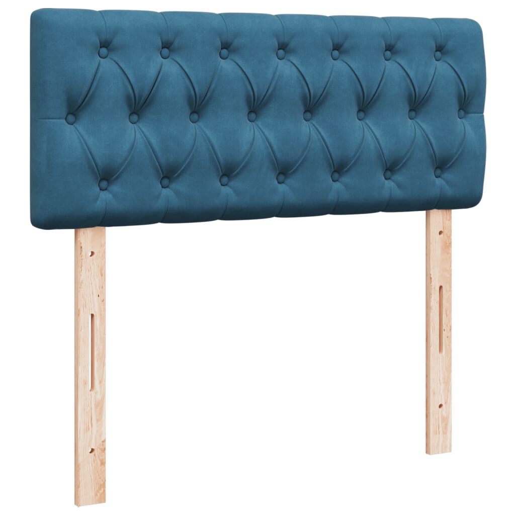 vidaXL Κρεβάτι Boxspring με Στρώμα Μπλε 120x190 εκ. Βελούδινο