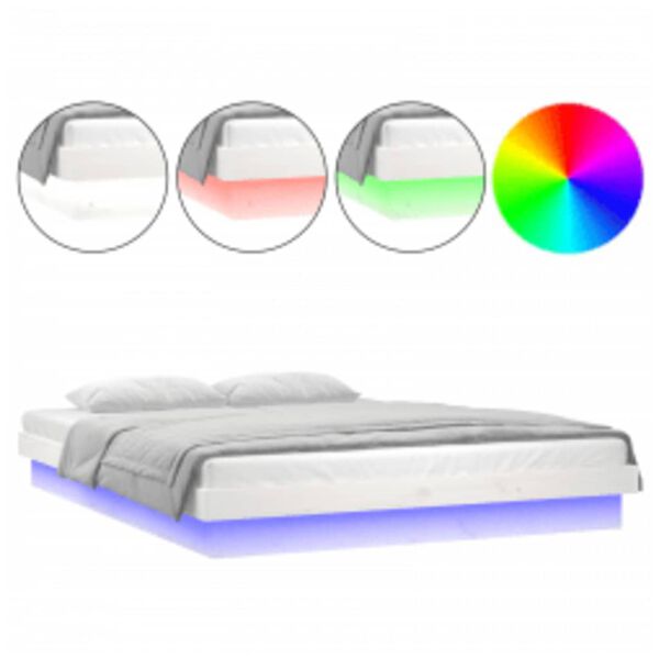 vidaXL &Pi;&lambda;&alpha;ί&sigma;&iota;&omicron; &Kappa;&rho;&epsilon;&beta;&alpha;&tau;&iota;&omicron;ύ &mu;&epsilon; LED &Lambda;&epsilon;&upsilon;&kappa;ό 140 x 200 &epsilon;&kappa;. &alpha;&pi;ό &Mu;&alpha;&sigma;ί&phi; &Xi;ύ&lambda;&omicron;