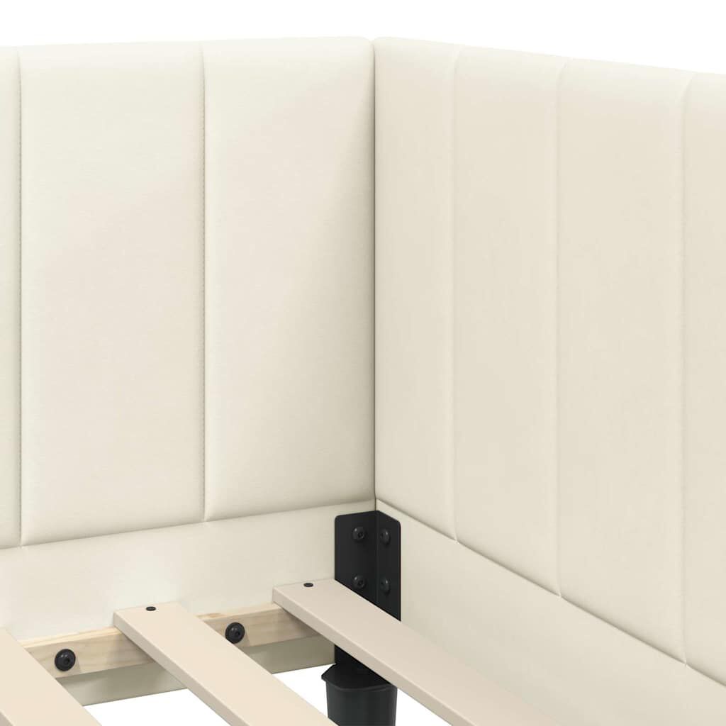 vidaXL Κρεβάτι Γωνίας με κεφαλάρι Κρεμ 80 x 200 cm Βελούδο