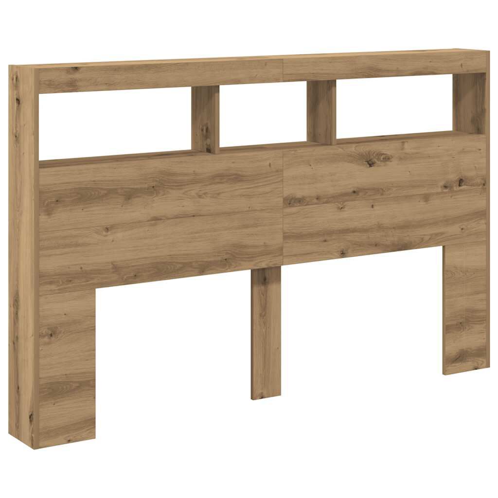 vidaXL Κεφαλάρι με Αποθηκευτικό Χώρο & LED Artisan Δρυς 160x17x102 εκ.