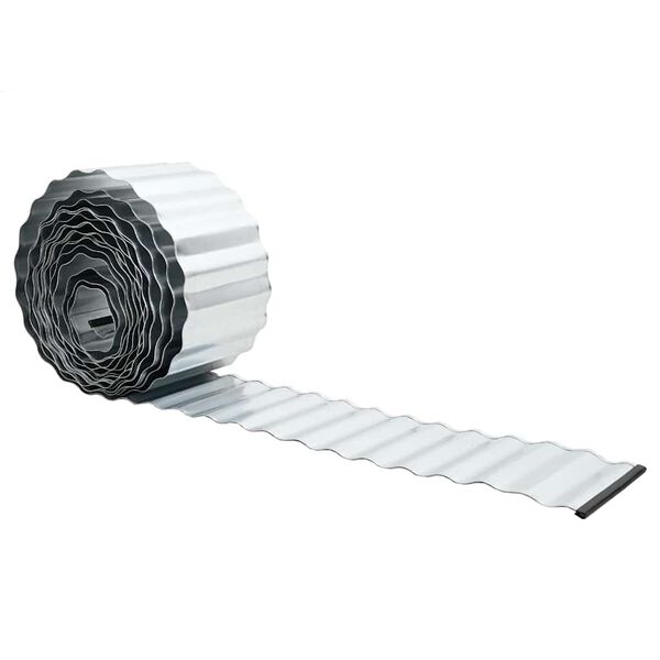 vidaxl Άκρη Γκαζόν Ασημί 1000 x 15 x 0.03 εκ. Γαλβανισμένο Χάλυβα