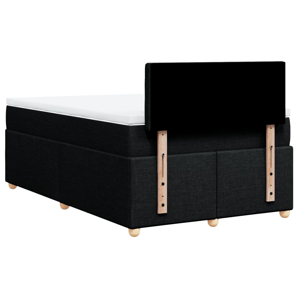 vidaXL Κρεβάτι Boxspring με Στρώμα Μαύρο 120x200 εκ. Υφασμάτινο
