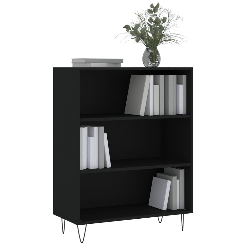 vidaXL Βιβλιοθήκη Μαύρη 69,5 x 32,5 x 90 εκ. από Επεξεργασμένο Ξύλο