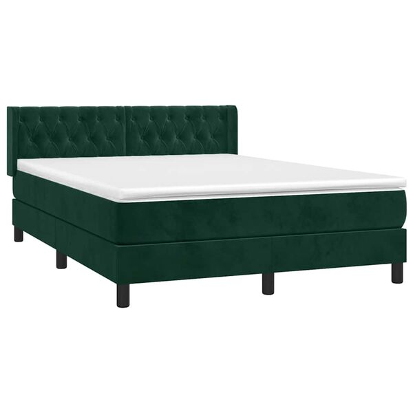 vidaXL &Kappa;&rho;&epsilon;&beta;ά&tau;&iota; Boxspring &mu;&epsilon; &Sigma;&tau;&rho;ώ&mu;&alpha; &Sigma;&kappa;&omicron;ύ&rho;&omicron; &Pi;&rho;ά&sigma;&iota;&nu;&omicron; 140x200&epsilon;&kappa;. &Beta;&epsilon;&lambda;&omicron;ύ&delta;&iota;&nu;&omicron;