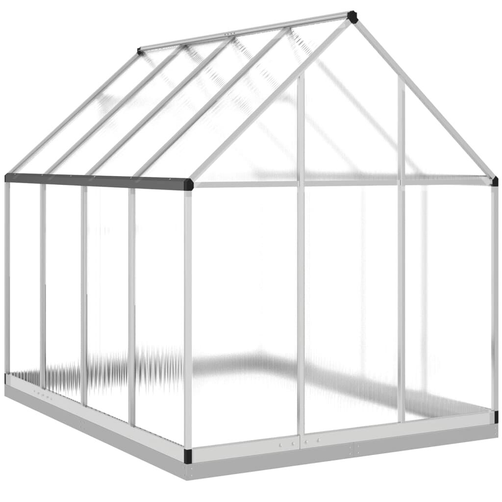 vidaXL Θερμοκήπιο με Πλαίσιο Βάσης Ασημί 224x169x202 εκ. Αλουμινίου