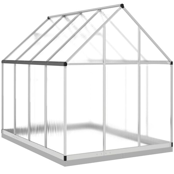 vidaXL Θερμοκήπιο με Πλαίσιο Βάσης Ασημί 224x169x202 εκ. Αλουμινίου