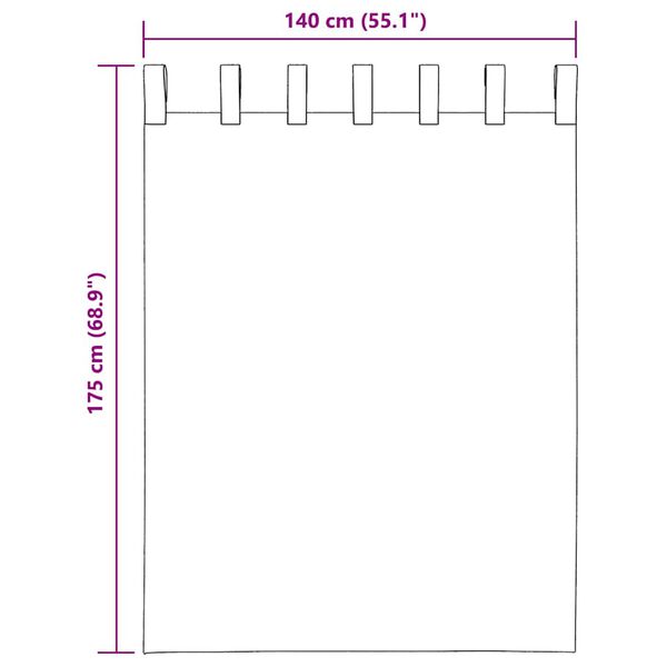 vidaXL Κουρτίνες Voile με βρόχους 2 τεμάχια Λευκό 140x175 cm