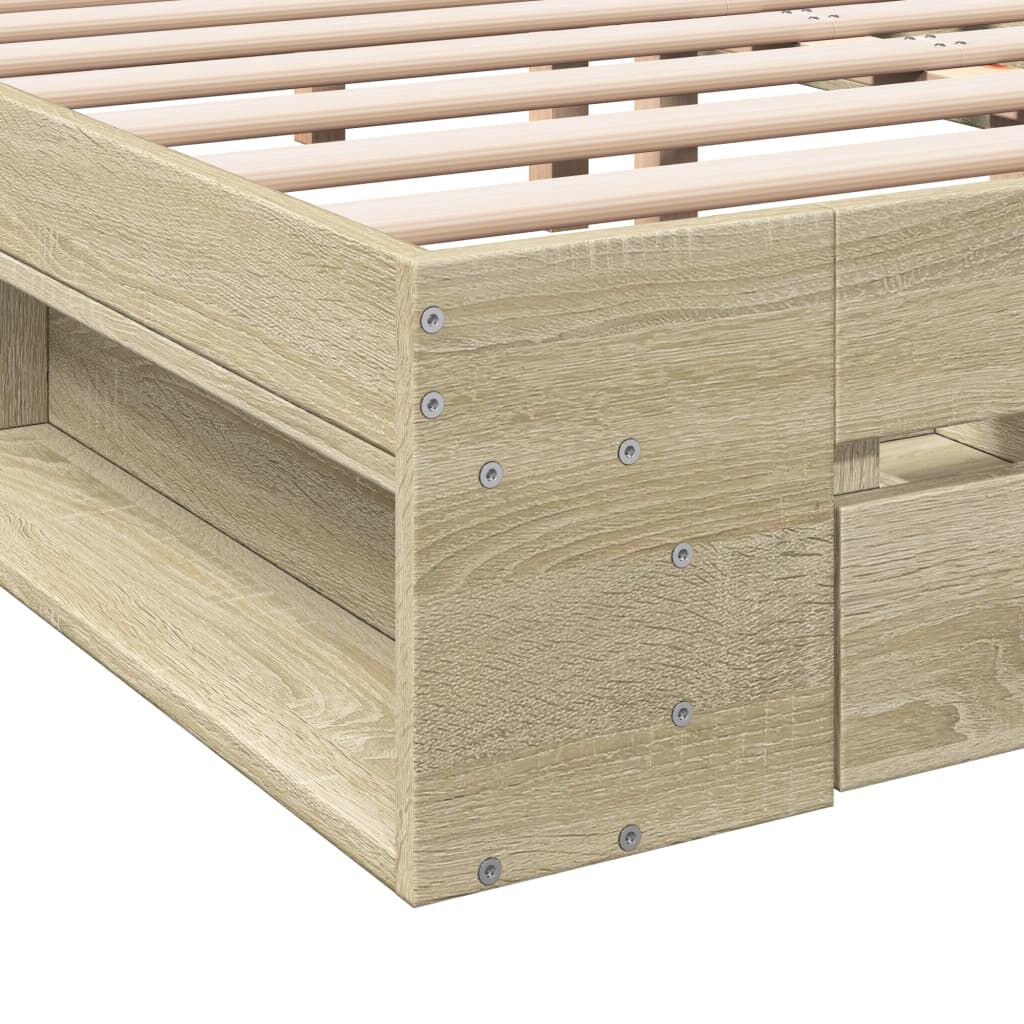 vidaXL Πλαίσιο Κρεβατιού με συρτάρια Sonoma Δρυς 140x200εκ. Επεξ. Ξύλο