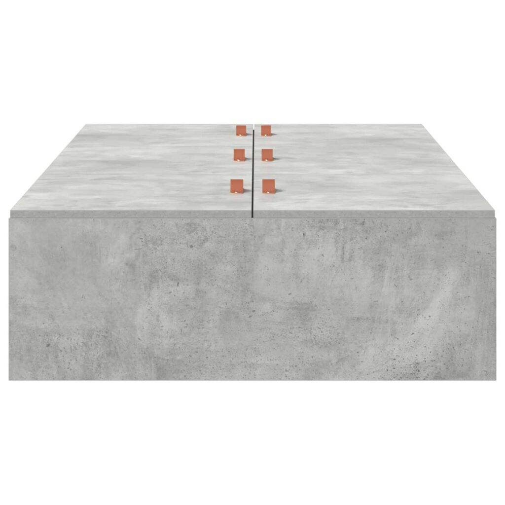 vidaXL Κρεβάτι αποθήκευσης Concrete Grey, 75x190 cm, από επεξεργασμένο ξύλο.