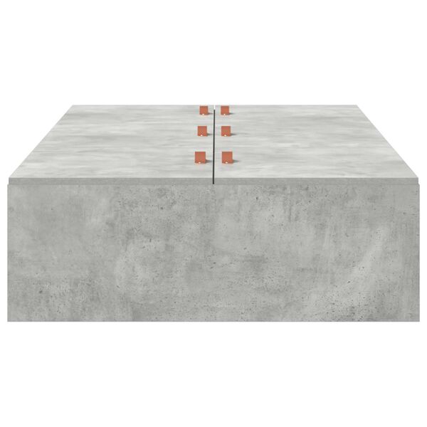 vidaXL Κρεβάτι αποθήκευσης Concrete Grey, 75x190 cm, από επεξεργασμένο ξύλο.