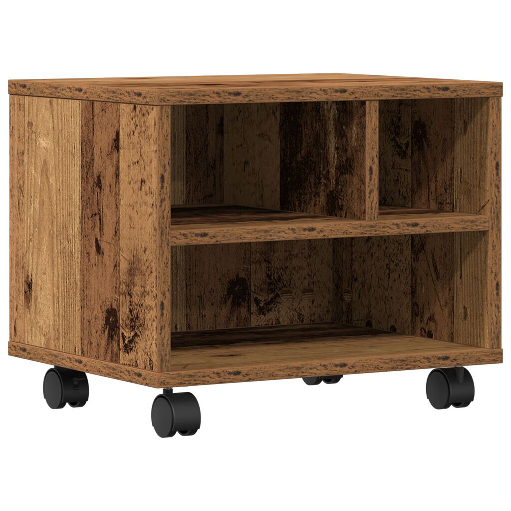 vidaXL Ράφι Εκτυπωτή με Ρόδες Παλιού Ξύλου 41x32x33,5 εκ