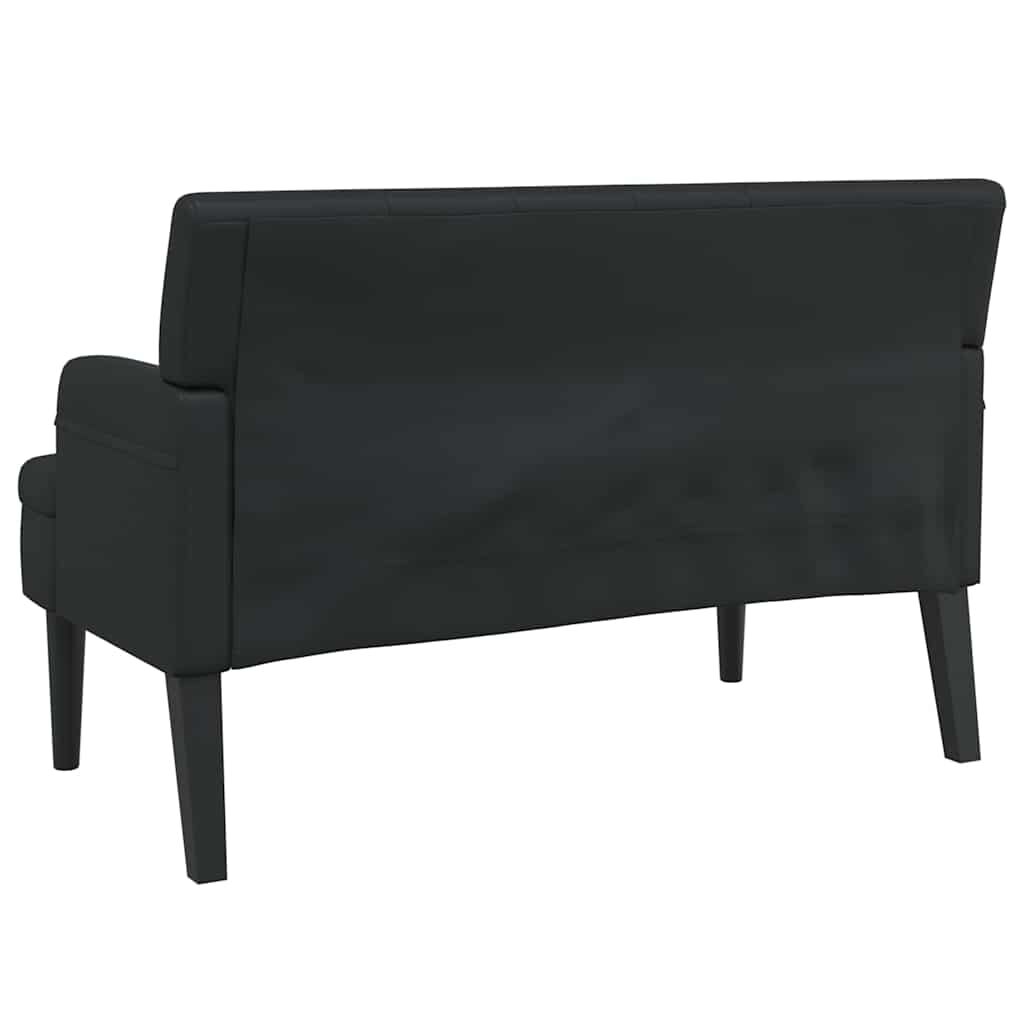vidaXL Παγκάκι με Πλάτη Μαύρο 112x65,5x75 εκ. από Συνθετικό Δέρμα
