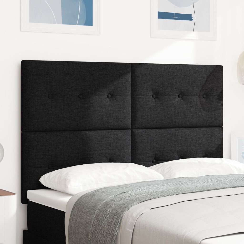 vidaXL LED Κεφαλάρι Μαύρο 72 εκ Ύφασμα