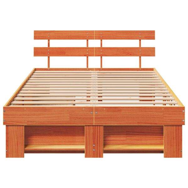 vidaXL Σκελετός Κρεβατιού Καφέ κεριού 120 x 200 cm Στερεό Ξύλο