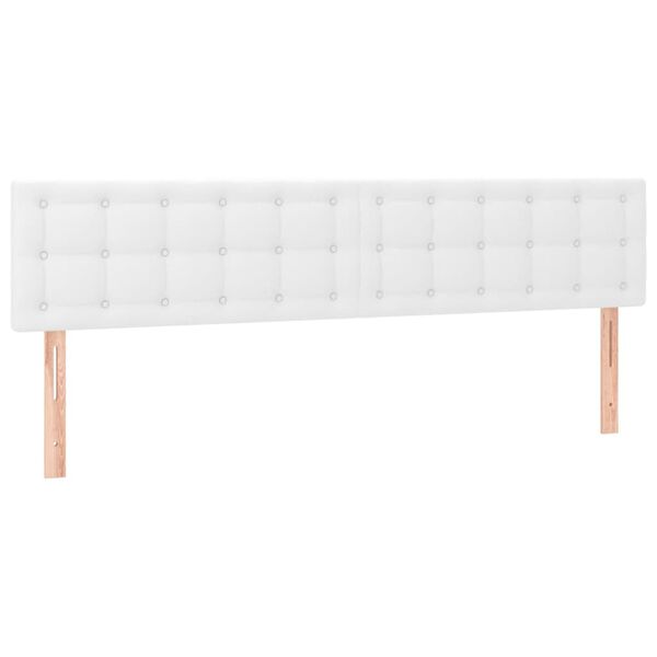 vidaXL Κεφαλάρια Κρεβατιού 2 τεμ. Λευκό 90x5x78/88 εκ.Συνθετικό Δέρμα