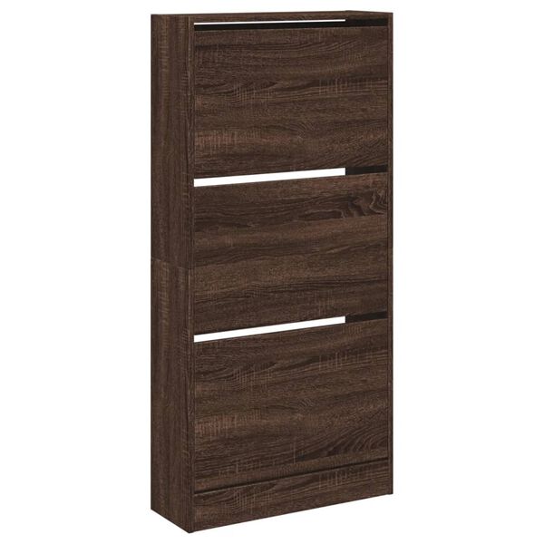 vidaXL Παπουτσοθήκη Καφέ δρυς 60x21x125,5 εκ. από Επεξεργασμένο Ξύλο