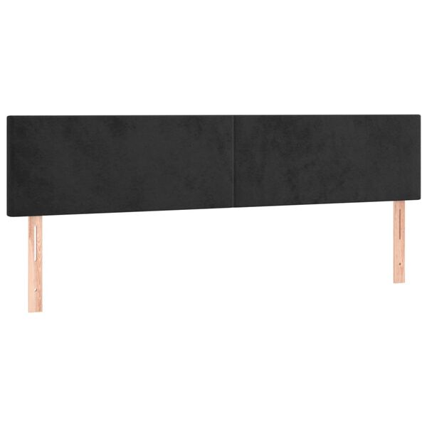 vidaXL Κρεβάτι Boxspring με Στρώμα & LED Μαύρο 200x200 εκ. Βελούδινο