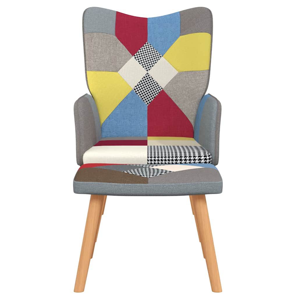 vidaXL Πολυθρόνα Relax Σχέδιο Patchwork Υφασμάτινη με Σκαμπό