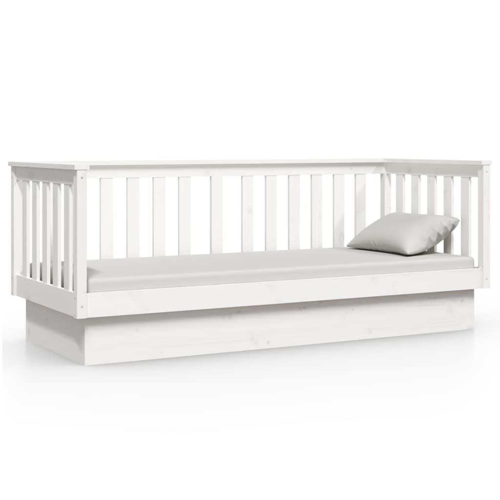 vidaXL Κρεβάτι ημέρας χωρίς στρώμα Λευκό 75x190 cm Στερεό ξύλο πεύκο