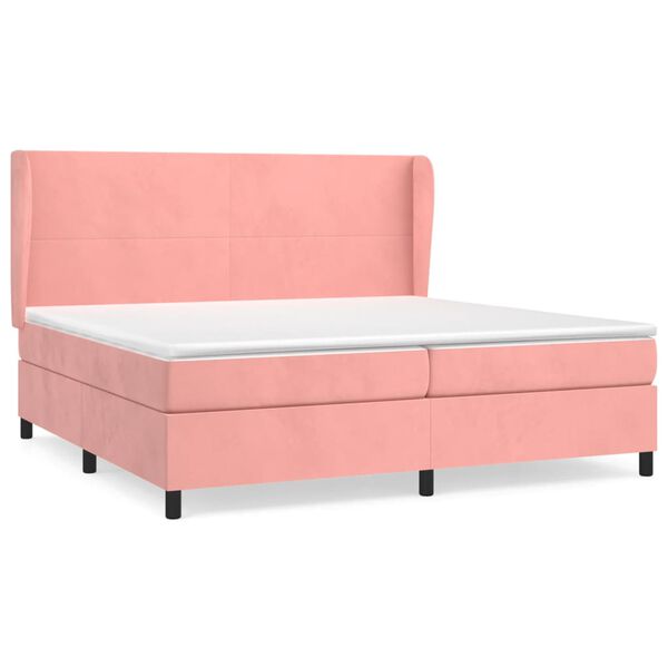 vidaXL &Kappa;&rho;&epsilon;&beta;ά&tau;&iota; Boxspring &mu;&epsilon; &Sigma;&tau;&rho;ώ&mu;&alpha; &Rho;&omicron;&zeta; 200x200 &epsilon;&kappa;. &Beta;&epsilon;&lambda;&omicron;ύ&delta;&iota;&nu;&omicron;