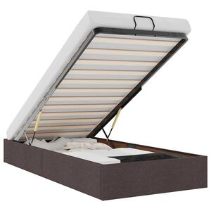 vidaXL Οθωμανικό πλαίσιο κρεβατιού χωρίς στρώμα Σκούρο καφέ Ύφασμα