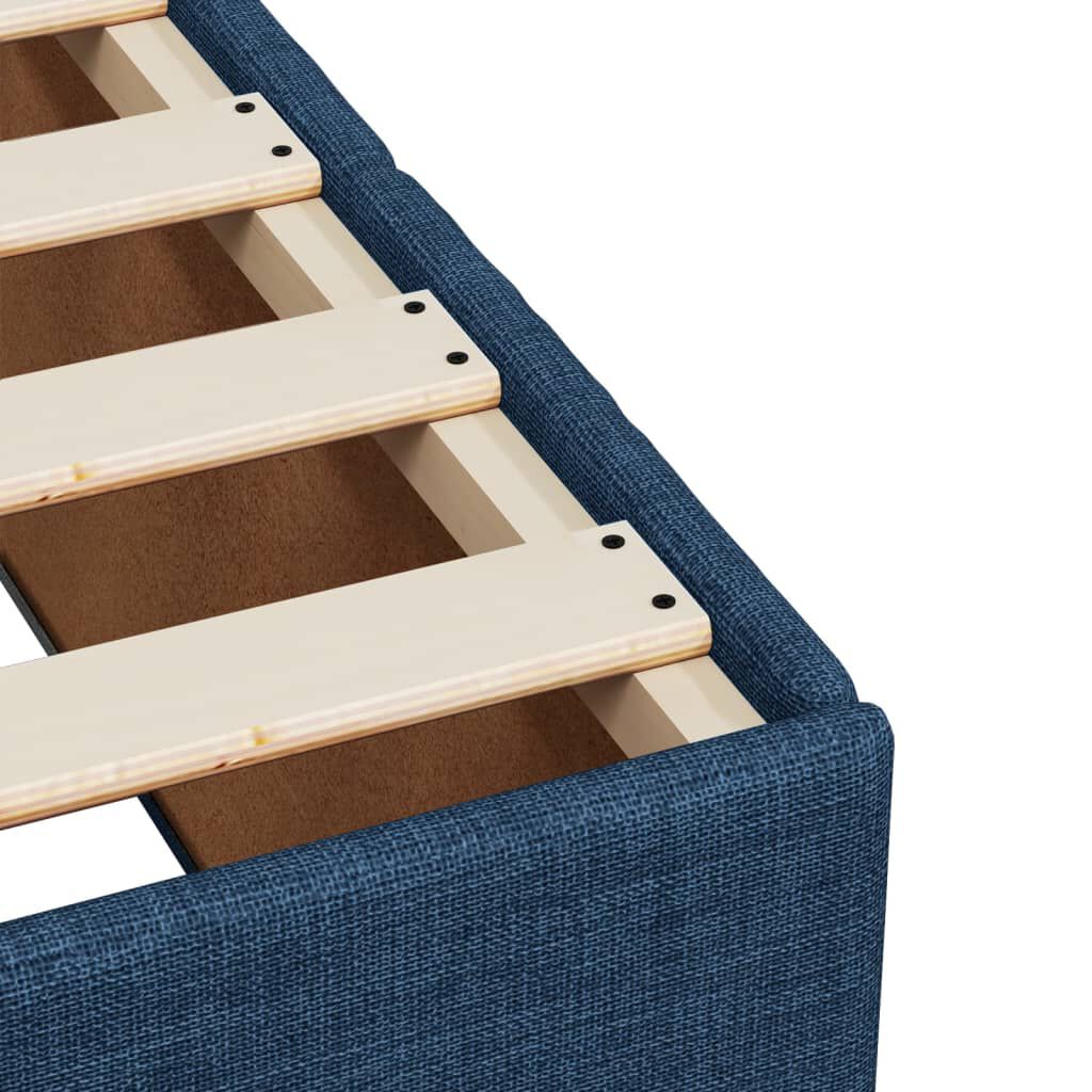 vidaXL Κρεβάτι Boxspring με Στρώμα Μπλε 80x200 εκ. Υφασμάτινο