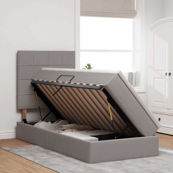 vidaXL &Kappa;&rho;&epsilon;&beta;ά&tau;&iota; &mu;&epsilon; &alpha;&pi;&omicron;&theta;&eta;&kappa;&epsilon;&upsilon;&tau;&iota;&kappa;ό &chi;ώ&rho;&omicron; &kappa;&alpha;&iota; &sigma;&tau;&rho;ώ&mu;&alpha; Taupe 100 x 200 cm