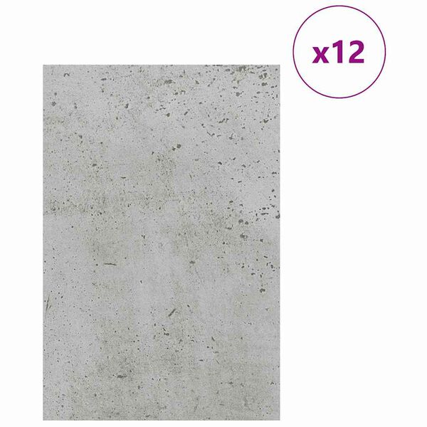 vidaXL Διακοσμητικά Πάνελ 12 pcs Γκρι σκυροδέματος 40 x 60 x 0.3 εκ.