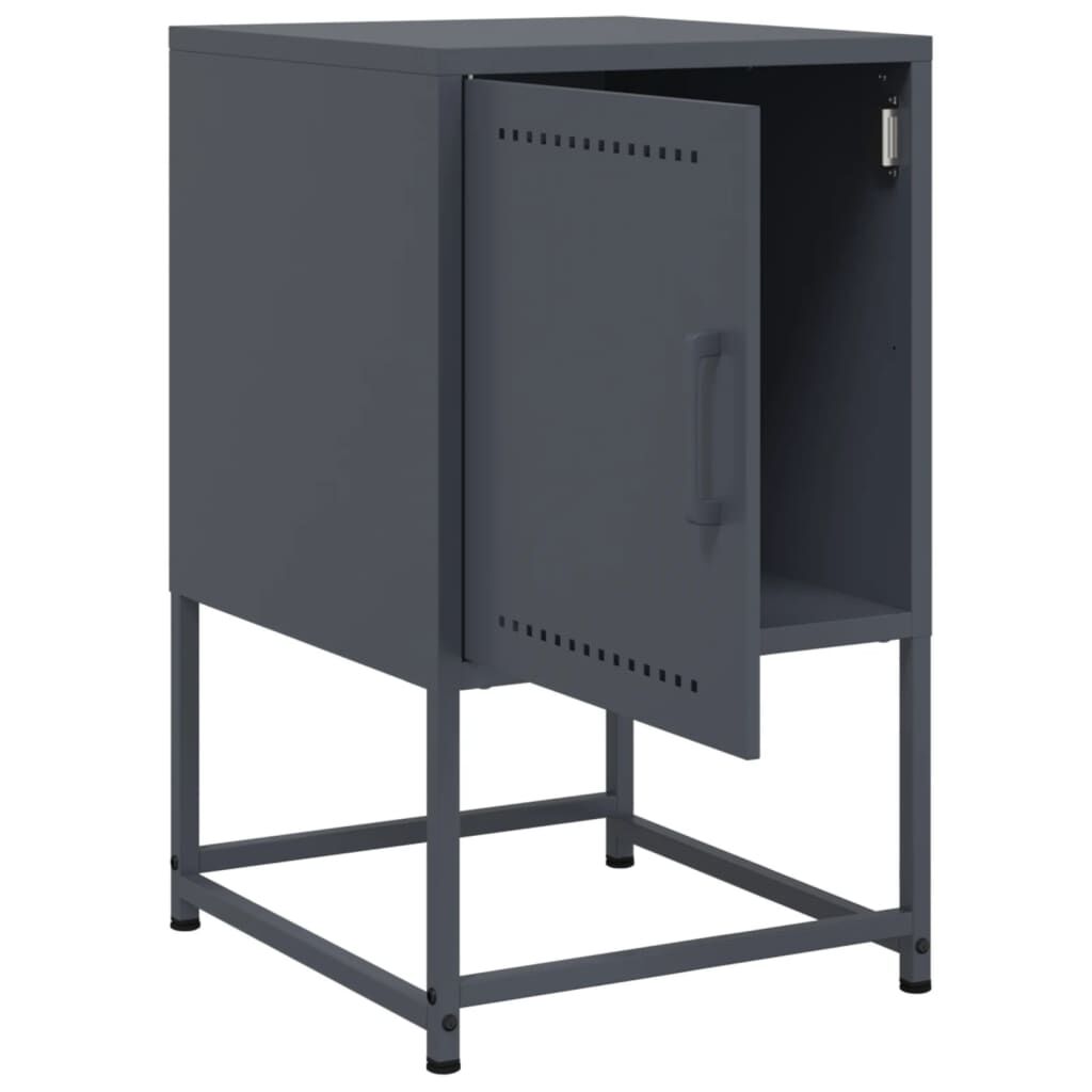 vidaXL Κομοδίνα 2 τεμ. Ανθρακί 36 x 39 x 60,5 εκ. Ατσάλινο