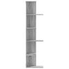 vidaXL Γωνιακή Ραφιέρα Τοίχου Γκρι Sonoma 36,5x36,5x140 εκ Επεξ. Ξύλο