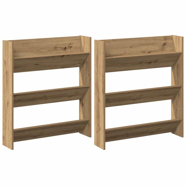 vidaXL Ντουλάπα Παπουτσιών με ράφι 2 pcs Artisan Oak 85 x 18 x 90 εκ.