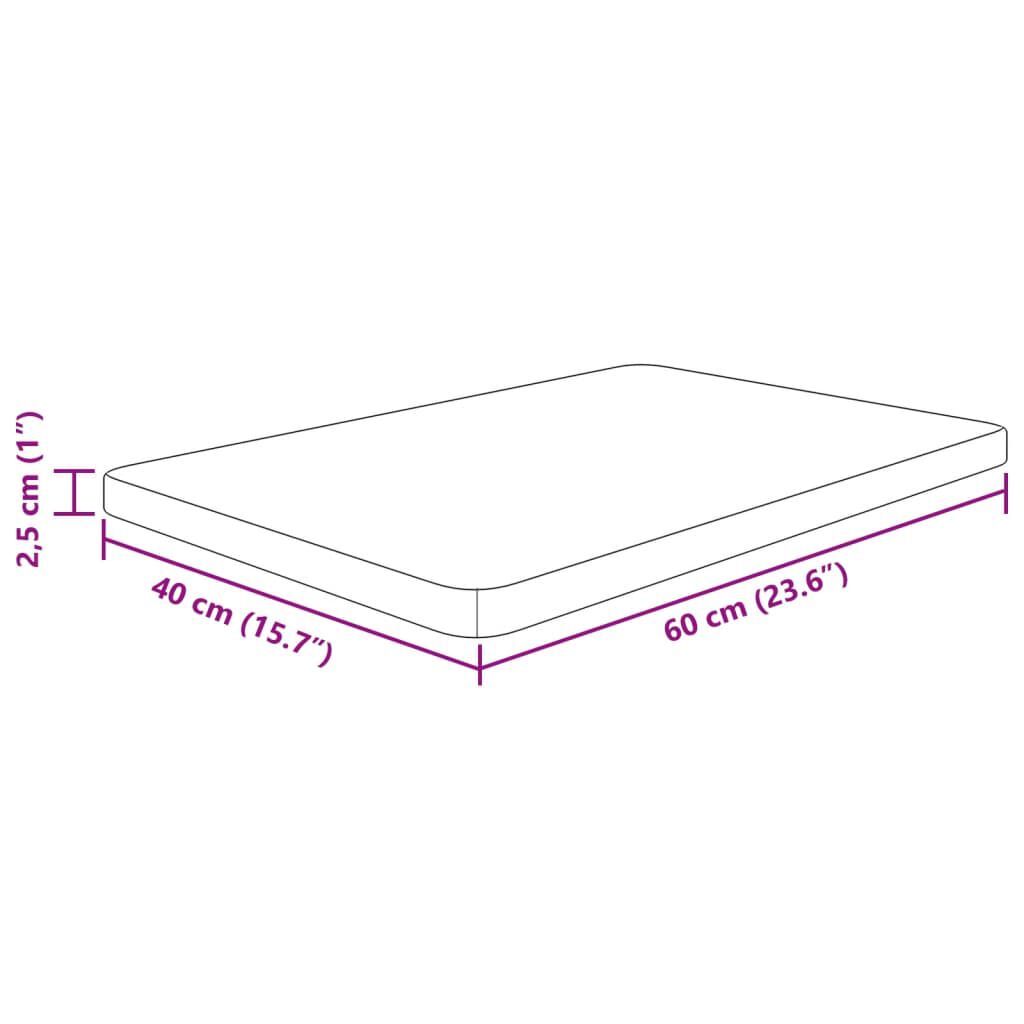 vidaXL Πάγκος Μπάνιου Σκ. Καφέ 60x40x2,5 εκ. Επεξ. Μασίφ Ξύλο