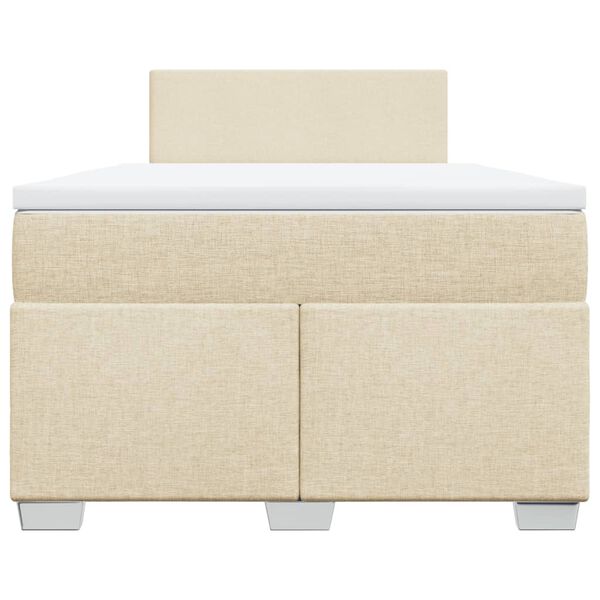 vidaXL Κρεβάτι Boxspring με Στρώμα Κρεμ 120x200 εκ. Υφασμάτινο