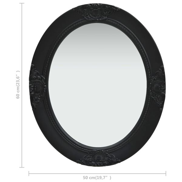 vidaXL Καθρέφτης Τοίχου με Μπαρόκ Στιλ Μαύρος 50 x 60 εκ.