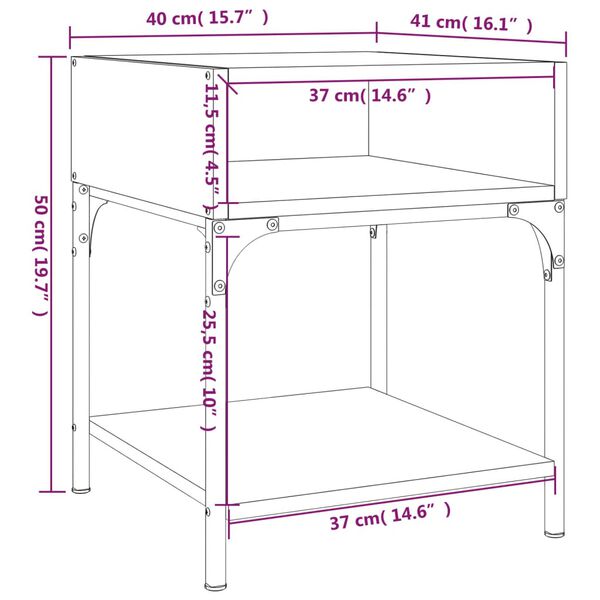 vidaXL Κομοδίνα 2 τεμ Γκρι Sonoma 40x41x50 εκ. από Επεξεργασμένο Ξύλο