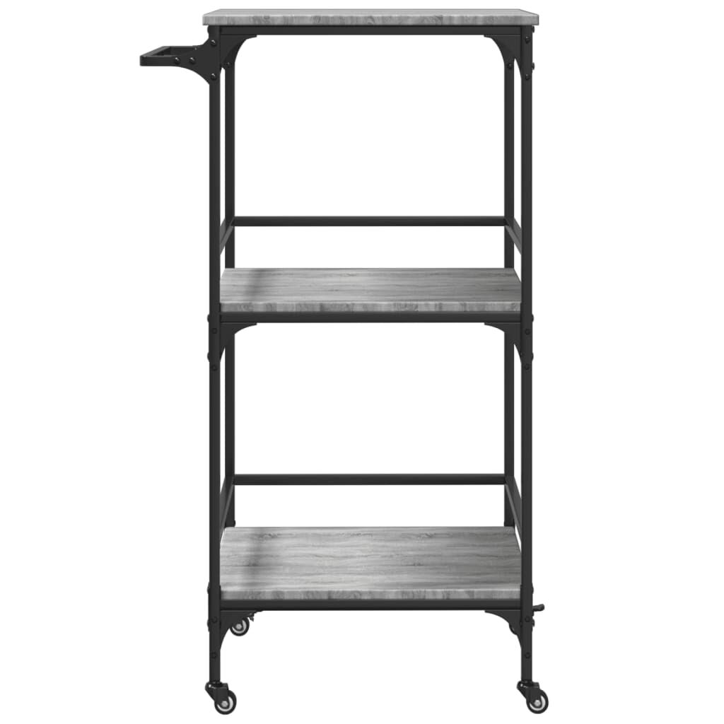 vidaXL Τρόλεϊ Κουζίνας Sonoma Γκρι 60,5x50x105 εκ. Επεξεργασμένο Ξύλο