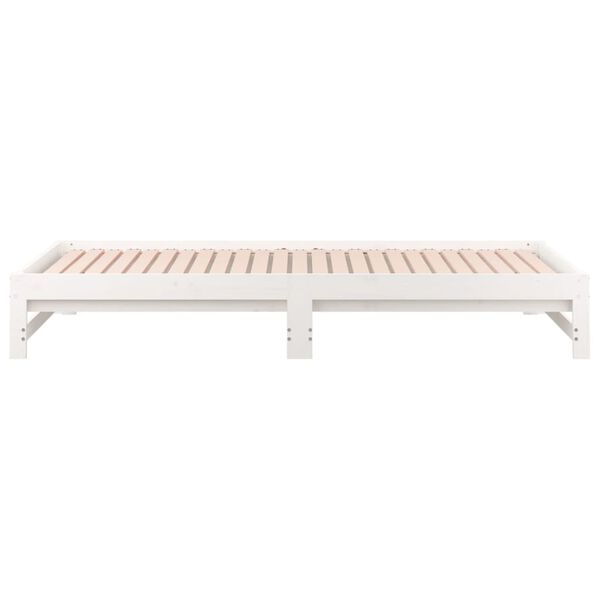 vidaXL Καναπές Κρεβάτι Συρόμενος Λευκός 2x(90x190) εκ. από Μασίφ Πεύκο