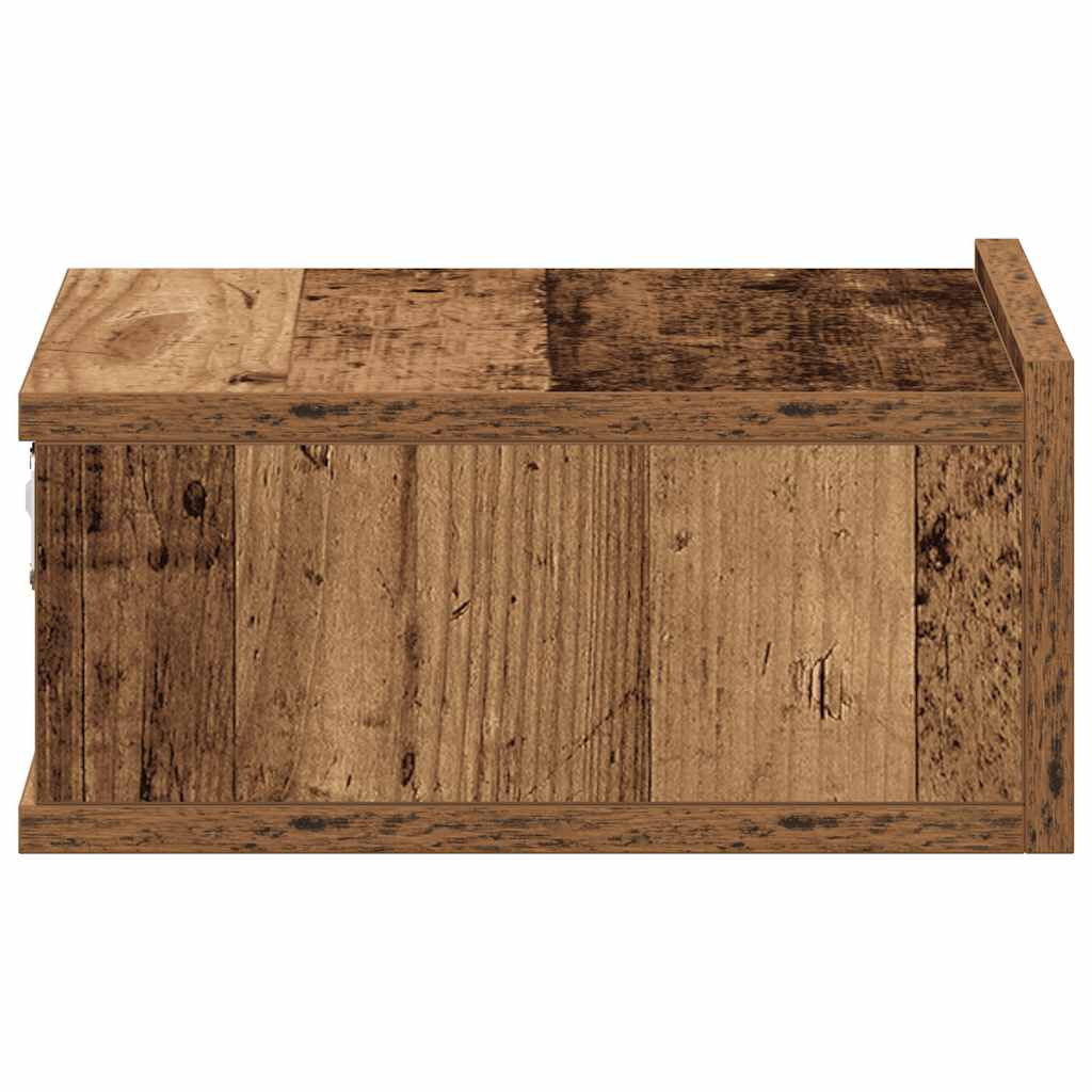 vidaXL Πλωτό κομοδίνο Παλιό ξύλο 40x32x15 cm Κατασκευασμένο ξύλο