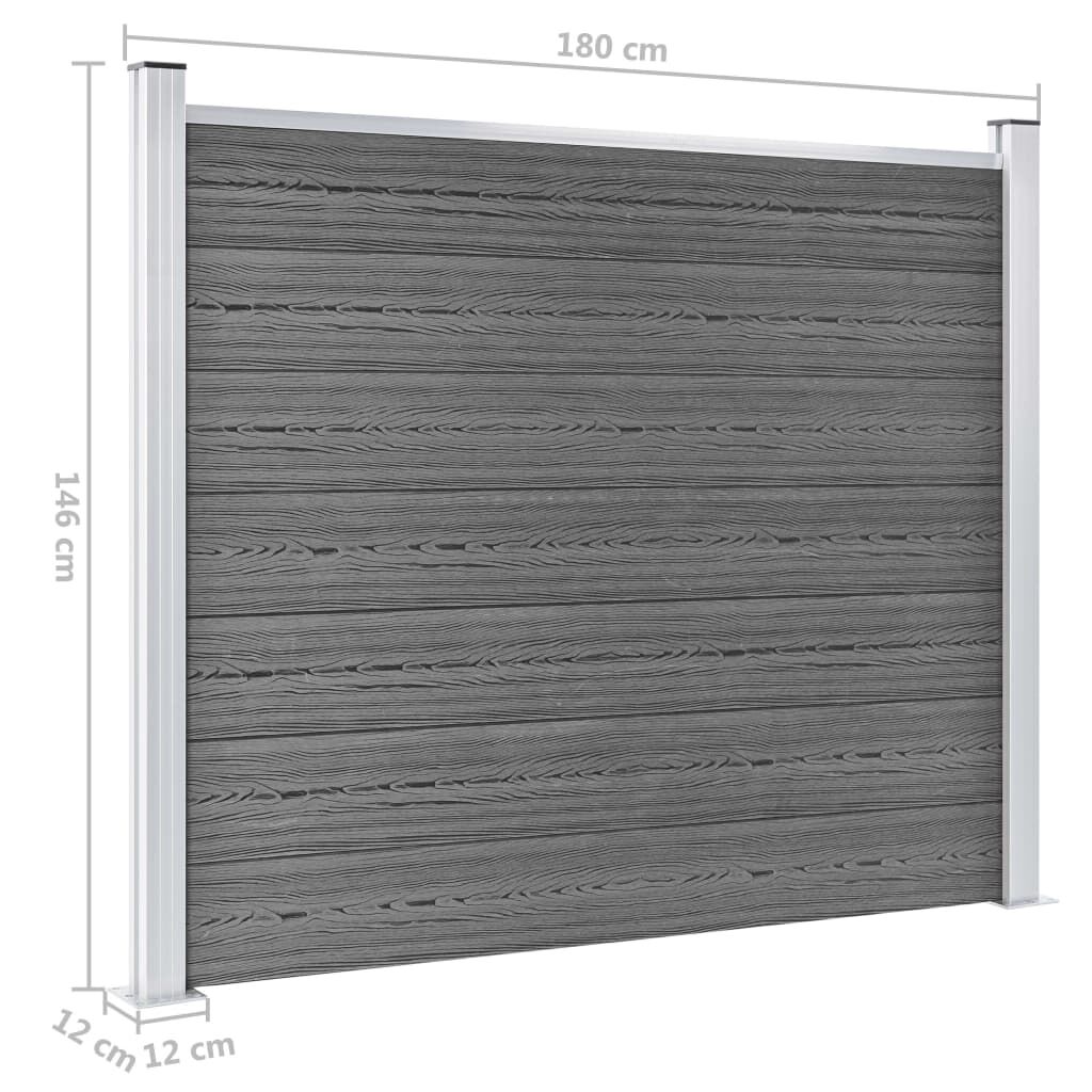 vidaXL Σετ Πάνελ Περίφραξης Γκρι 526 x 146 εκ. από WPC
