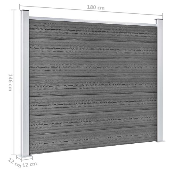 vidaXL Σετ Πάνελ Περίφραξης Γκρι 526 x 146 εκ. από WPC