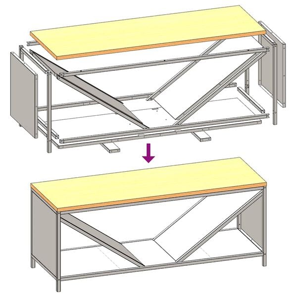 vidaXL Ράφι για καυσόξυλα με ξύλινη κορυφή 100,5x35,5x40 εκ.