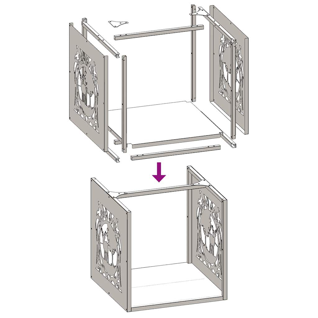 vidaXL Ράφι Καυσόξυλων Ανθρακί 40x40x40 εκ. Χάλυβας ψυχρής έλασης
