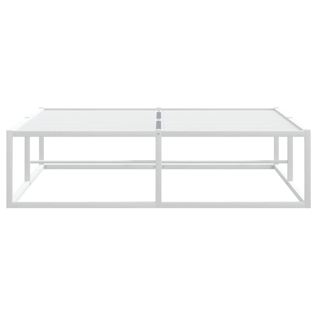 vidaXL Πλαίσιο κρεβατιού χωρίς στρώμα Λευκό 120x200 cm Μεταλλικό