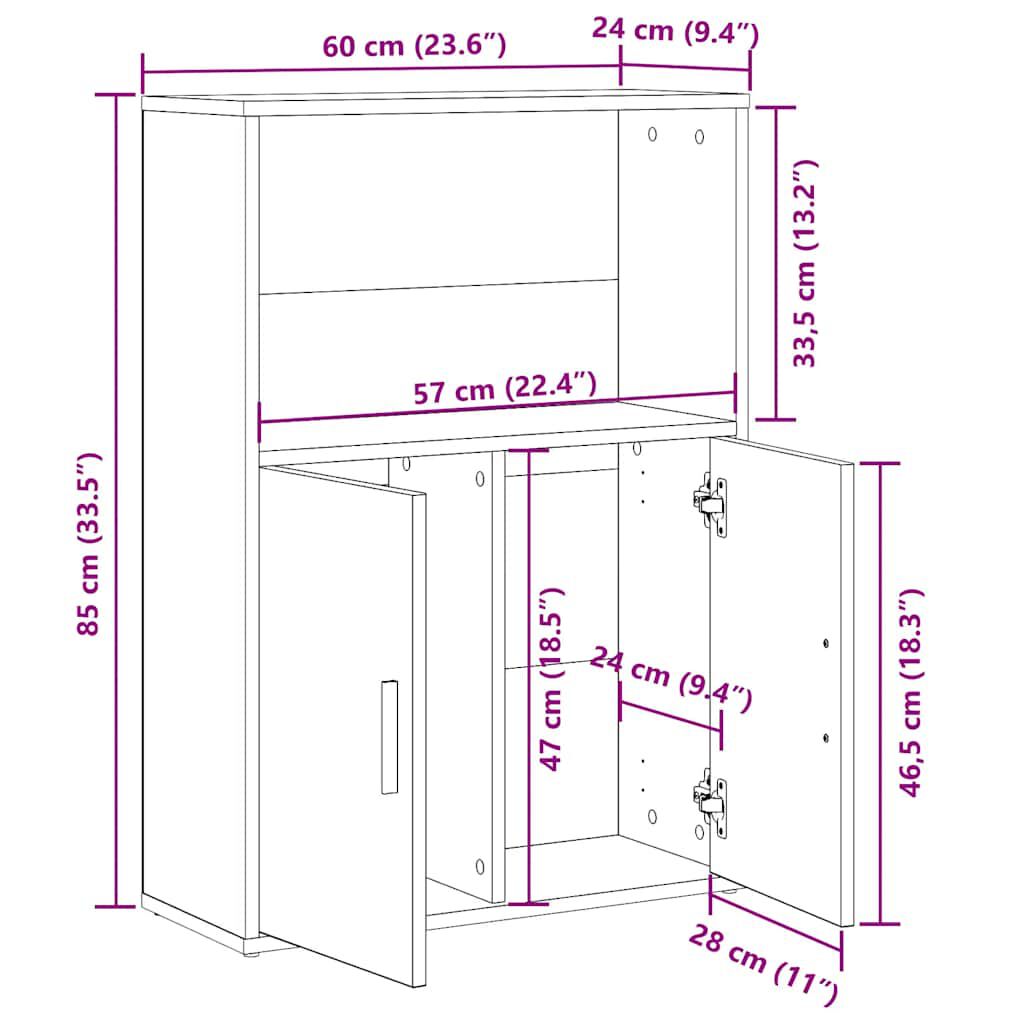 vidaXL Βιβλιοθήκη Καπνιστή Δρυς 60x24x85 εκ. από Επεξεργασμένο Ξύλο